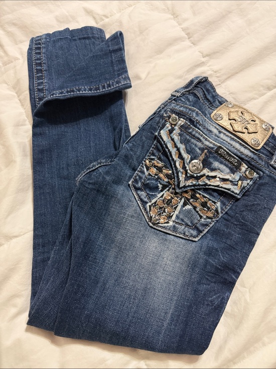 Miss Me Denim - Miss Me Women's Medium Blue Washed Skinny Jeans size 26 x 25-1/2” inseam.